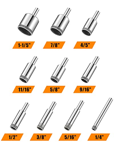 Diamond Drill Bits Set, 10 PCS Diamond Hole Saw Set, Glass Drill photo 10