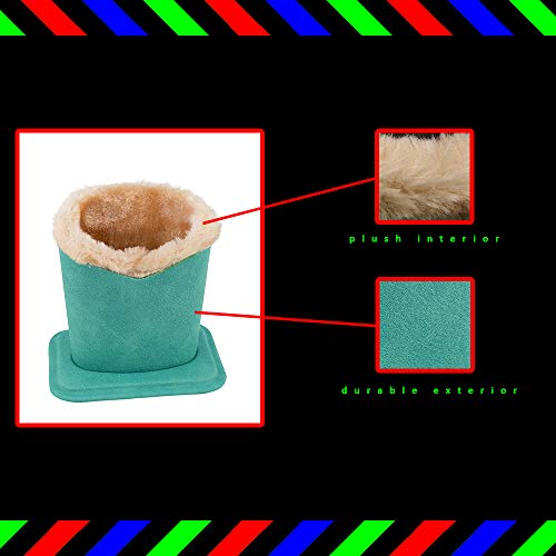 Eyeglass Holder Stand | Plush Lined Glasses Holder Case For Desk And Nightstand | Safely Protects And Stores Eyewear, iPhones And Supplies | Teal Blue Green