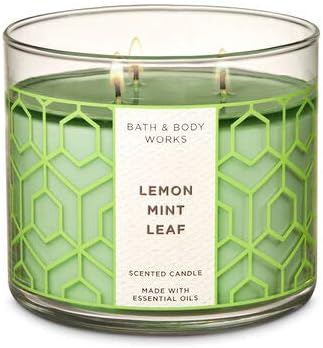 Amazon Com White Barn Bath Body Works 3 Wick Lemon Mint Leaf