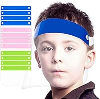 12 Pcs Kids Safety Face Shields Reusable,3 Colors All-Round Protection Plastic Face Masks Mouth Cover With Clear...
