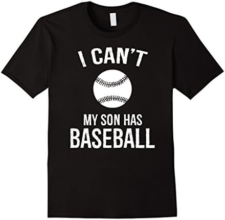 Men's Baseball Mom Dad I Can't My Son Has Baseball T-shirt 2XL Black