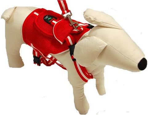 Lovebledog Dog Sport Back Pack with Lead, Red