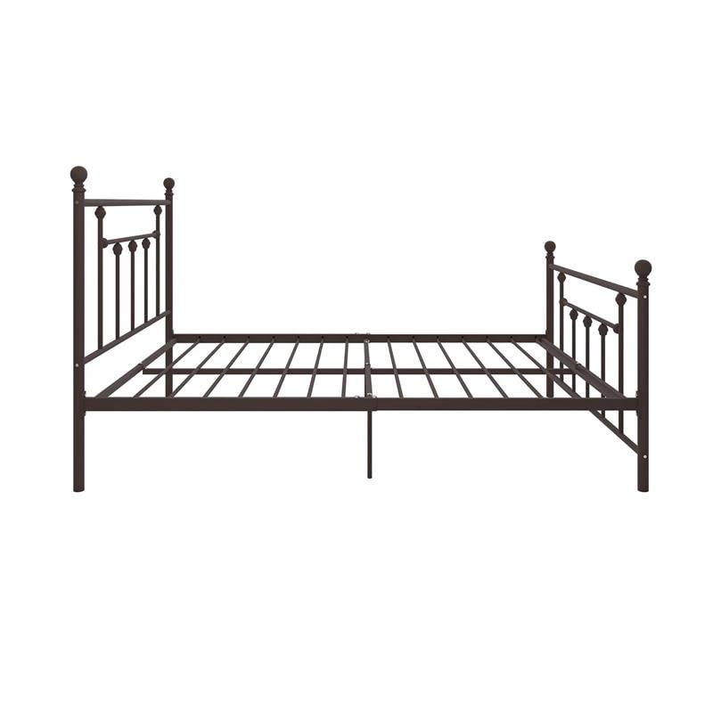 DHP Manila Metal Bed with Round Finial Post Headboard and Footboard