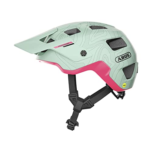 ABUS MTB-Helm MoDrop MIPS - robuster Fahrradhelm mit Aufprallschutz für Mountainbiker - individuelle Passform - Unisex - Mint, Größe M, Mint (iced min