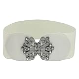 Women Butterfly Style Buckle Stretch Waist Belt Waistband