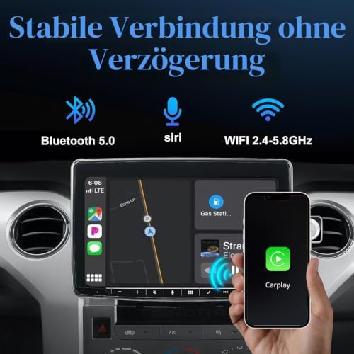 Wireless CarPlay Adapter Auto, Stabiler Schneller Mini Stick Plug & Play, Kompatibel Mit iPhone iOS 10+ für Fahrzeuge Mit CarPlay