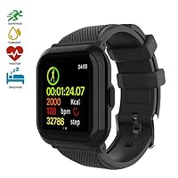 Longess Fitness Tracker 1.3" Color Screen Fitness Watch,Sport Tracker IP68 Waterproof for Swimming Heart Rate with Blood Pressure and Activity Tracking Monitor Monitor Calorie Counter (Black)