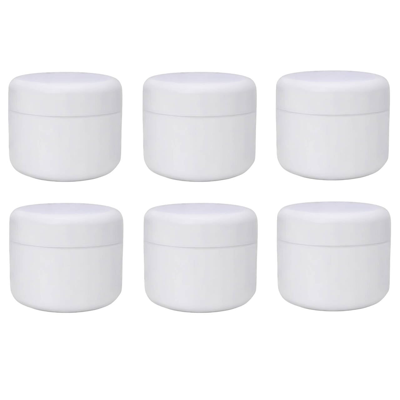 QUUPY 6 Pcs 250ml Empty Plastic Cosmetic Jars,Travel Face Cream Cosmetic Container,for Storage Lotion, Facial Mask, Ointment, Etc