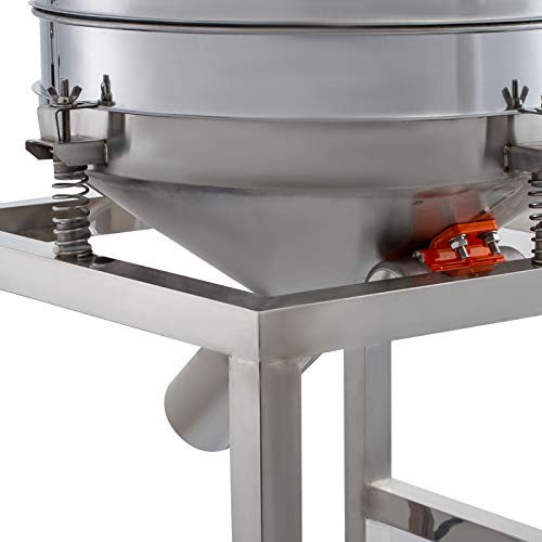 Happibuy Automatic Powder Sifter Shaker Machine 110V 300W Flour Sieve Machine Stainless Steel 2 Screens Industrial (Silver) - Thumbnail 2