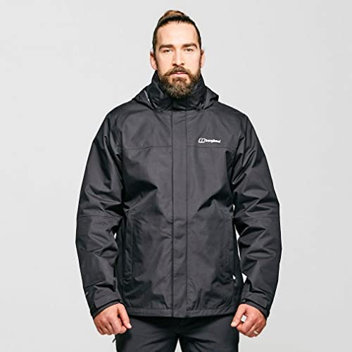 Berghaus Herren RG Alpha 3-in-1 wasserdichte Jacke mit abnehmbarem Fleece, extra Komfort, leichter Mantel, schwarz, Schwarz, XL thumbnail 2