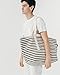 BAGGU Women's Weekend Bag 2, Roomy and Durable Canvas Carry-on Travel Tote, Sailor Stripe