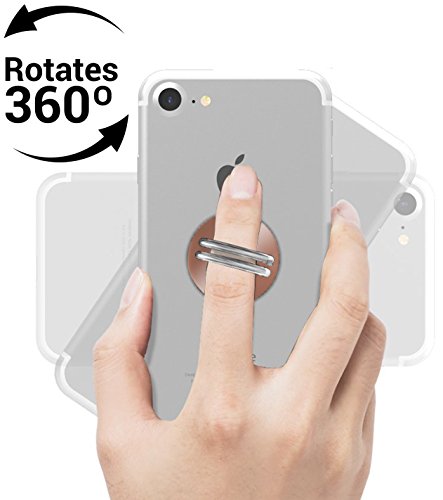 Aduro Cell Phone Ring Holder, 3 in 1 Universal Phone Ring Stand Car Holder, Finger Grip Phone Holder for iPhone, Samsung Phone and Smartphones (Rose Gold)