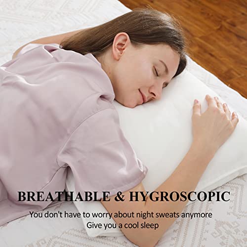 MAXICOZY Fluffy Bed Pillow for Sleeping 2 Pack Queen Size, Microfiber Filling Breathable Soft