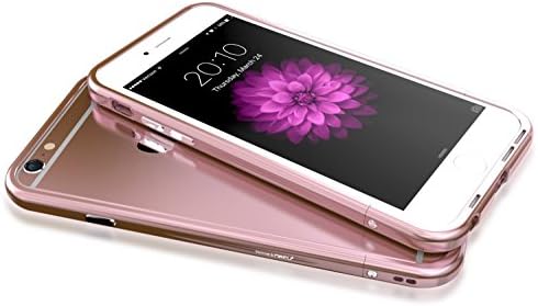 iNACU iPhone 6/6S 6 Plus/6S Plus, Lightning Full Bumper, Aluminum Metal Protective Frame (6/6S Plus Rose Gold)