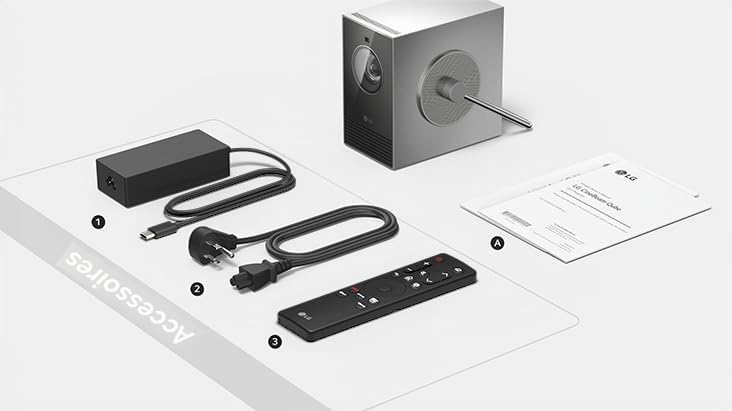CineBeam Q Projecteur 4K UHD, 600 Lumens ANSI, Contraste 450 000:1, Laser RGB Triple, Design Compact avec Poignée Rotative 360 Degrés, Écran jusqu'à 120 Pouces, Modèle PU600U
