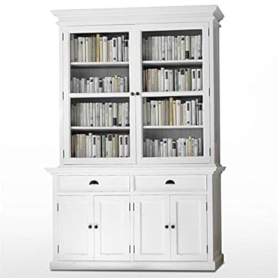 Beaumont Lane Wood China Cabinet Buffet Bookcase in Pure White