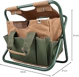 Esschert Design GT01 Garden Stool Metal/Textile 41x31x30cm Green view 3