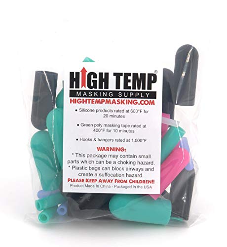 40 Piece High Temp Silicone Rubber Protective End Cap Kit - 3/32" to 3/4" for Powder Coating Custom Painting Anodizing