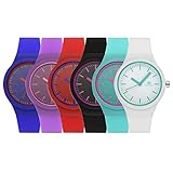 Top Plaza Womens Girls Silicone Analog Quartz Wrsit Watches Fashion Casual Colorful Sport Jelly Watch