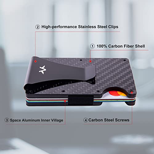 Carbon Fiber Wallet with Airtag Holder Case,Slim Minimalist Wallet for