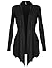 DRSKIN Women's Open - Front Long Sleeve Knit Cardigan (Cardigan Black, 2XL)