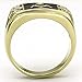 Mai Jewelry Shop & Hair Accessories Stainless Steel Gold Tone Cubic Zirconia Men's Masonic Ring