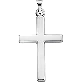 Sonia Jewels Solid Platinum Cross Crucifix Charm Pendant (24mm x 16mm)