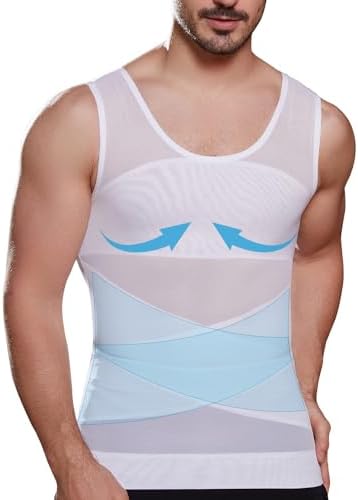 NALACAL Mens Compression Shirt Slimming Undershirt, Shapewear Body