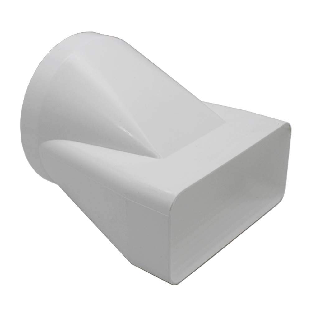 Kair Ducting Adaptor 150mm x 70mm to 125mm - 5 inch Rectangular to Round Straight Channel Connector for Converting to Different Size Duct Systems — image 1