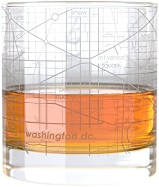 Uncommon Green Washington DC Map Rocks Glass Etched Whiskey