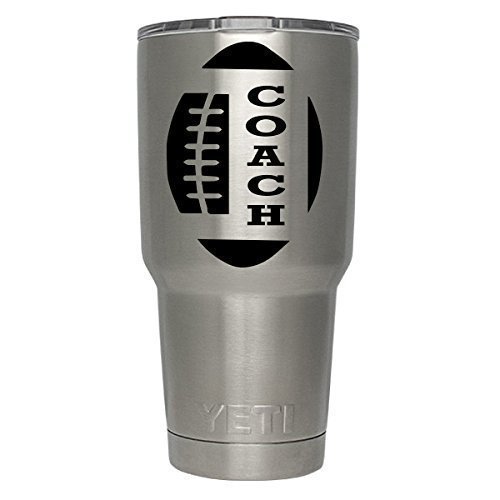 Yeti Football Coach w/ name decal, Yeti Tumbler Decal, Yeti Decal, Yeti Rambler Decal, Yeti Colster Decal, Yeti Cooler Decal, RTIC