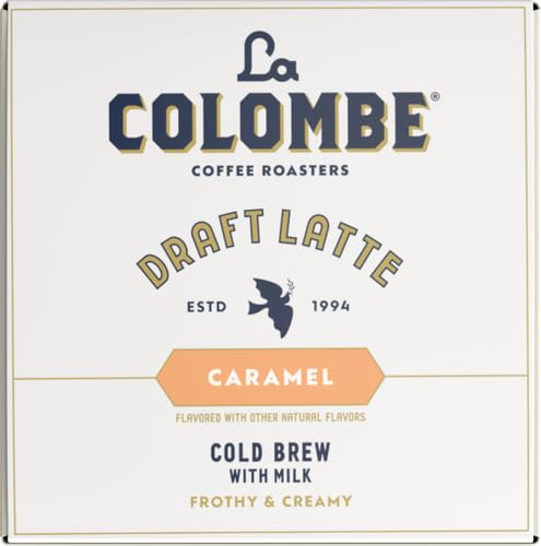 LA COLOMBE CARAMEL DRAFT LATTE – 9 FLUID OUNCE, 4 COUNT – COLD-PRESSED ESPRESSO AND FROTHED MILK + REAL CARAMEL – MADE WITH REAL INGREDIENTS – GRAB AND GO COFFEE