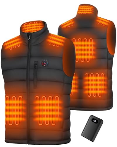 Apeemu Heated Vest for Men with 20000mAh 7.4V Battery Pack, Smart Controller Electric Heating Vest for Outdoor Activities