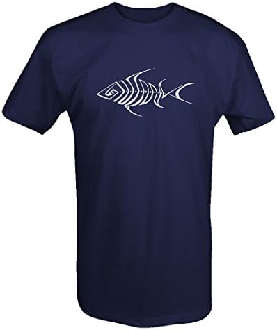Tribal Bone Fish Skeleton Trout Bass Walleye FishingT shirt - Large