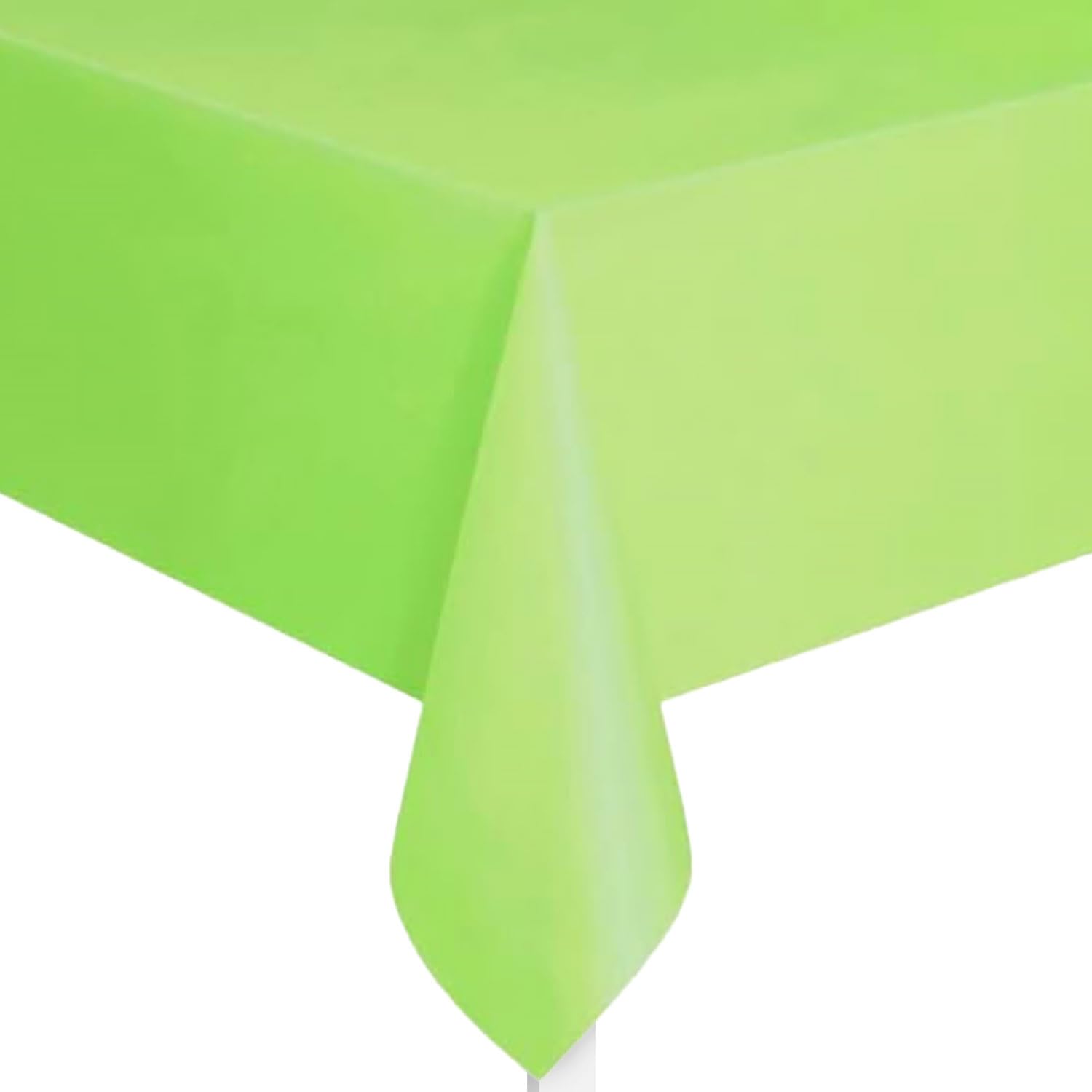 Unique UK Solid Lime Green Short Fold Rectangular Plastic Table Cover (137cm x 274cm) 1 Count - Elegant & Durable Tablecloth for Parties, Events, and Home Use