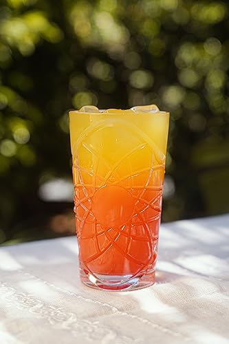 The Good Store Acrylic Premium Quality Plastic Unbreakable Decorated Water Tumbler | Set Of 6 Glasses | Reusable, Dishwasher Safe | Tall 8.2X14.3 CM Clear