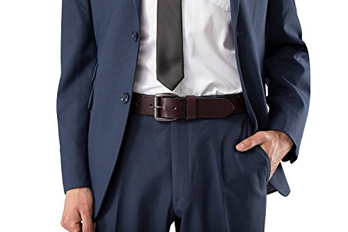 Men's Casual Belt, Super Soft Full Grain Leather, Brown, Size 30
