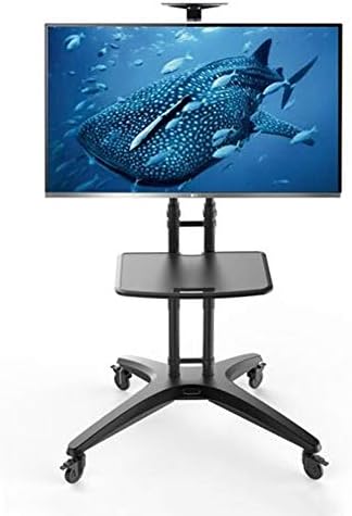 Mobile TV Cart, LCD LED Plasma Flat Panel Stand Mount Adjustable Height Lockable Wheels Mobile Fits 32" to 65" for Home Living Room Bedroom