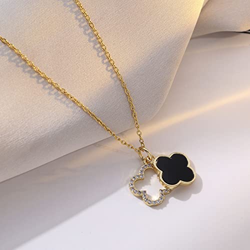 Fviswiak Necklace Pendant Lucky Clover Necklace For Women Girls