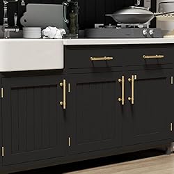 Haliwu 10 Pack Gold Cabinet Handles, Brushed Brass