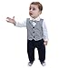 ZOEREA 2pcs Baby Boys Gentlemen Romper Coat Wedding Suits Tuxedo Baptism, 80CM/6-9 Months, White