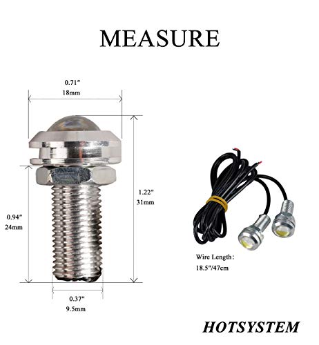 HOTSYSTEM High Power White 9w LED Eagle Eye Bumper Motorcycle Light Tail Light Backup Light for Car Motor 6pcs - Thumbnail 3