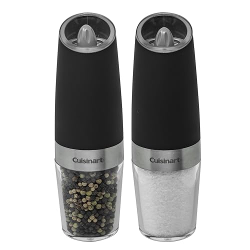 Cuisinart CSS-2424 Gravity Salt and Pepper Spice Mill with Blue LED Light, 2/3 Cup Capacity