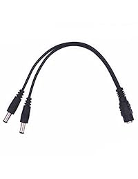 Potencia bonayuanda 2pcs DC 1 hembra a 2 macho 5,1 mm x 2.1 mm adaptador de alimentación DC Cable divisor para CCTV Cámaras de Seguridad LED Strip Light