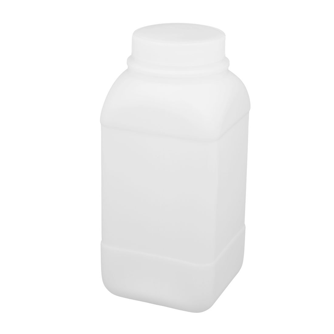 sourcingmap 1000ml HDPE Plastic Bottle White DIY Square Bottle w Thicker Cover