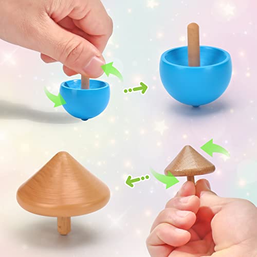 Wooden Spinning Top,Wooden Spinner Toys,Montessori Wooden Toy,Spinning