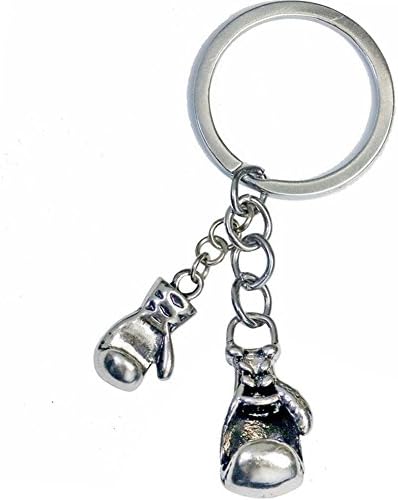 LIANTSH Workout Dumbbell Charm Keychain Stainless Steel CrossFit Fitness Key Chains For Car Keys Sporty Gym Motivation Jewelry