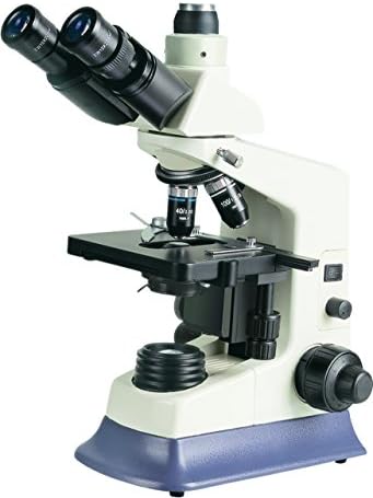 BestScope BS-2035T Trinocular Compound Microscope, EWF10x Eyepieces, Semi-Plan Objectives, 40x-1000x Magnification, Brightfield, LED Illumination, Abbe Condenser, Iris Diaphragm, Mechanical Stage, 110V