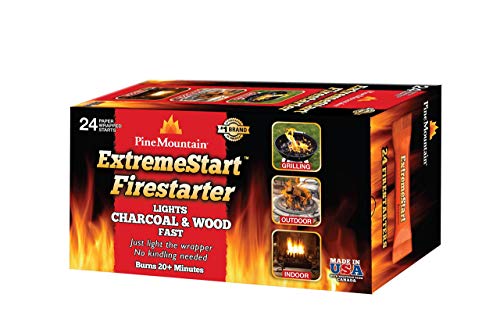 Pine Mountain ExtremeStart Wrapped Fire Starters, 24 Starts Firestarter Wood Fire Log for Campfire, Fireplace, Wood Stove, Fire Pit, Indoor & Outdoor Use (Renewed)