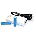 Yueling@ 2Pcs 1200mah 3.7V 14500 Rechargeable Blue Li-Ion Battery for Torch Flashlight with Dual Travel Charger